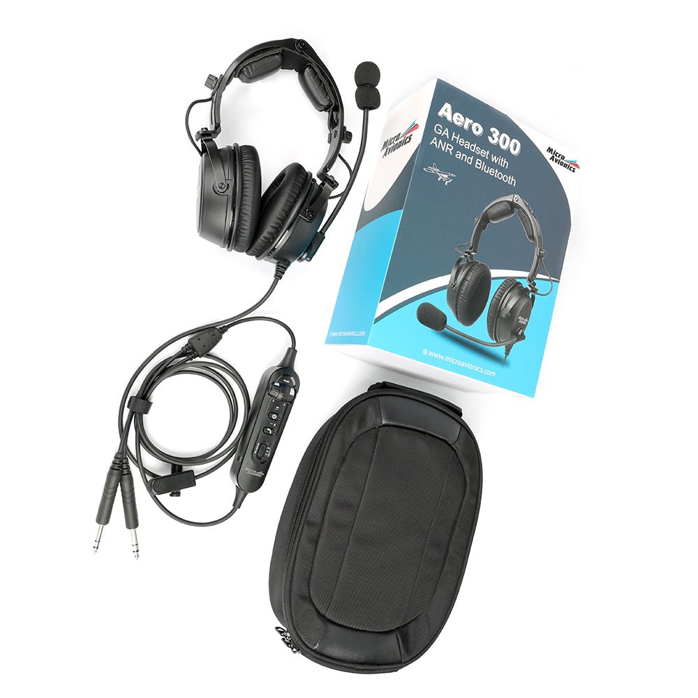 Aero 300 ANR GA Headset with Stereo Bluetooth - for aviation communication - MicroAvionics