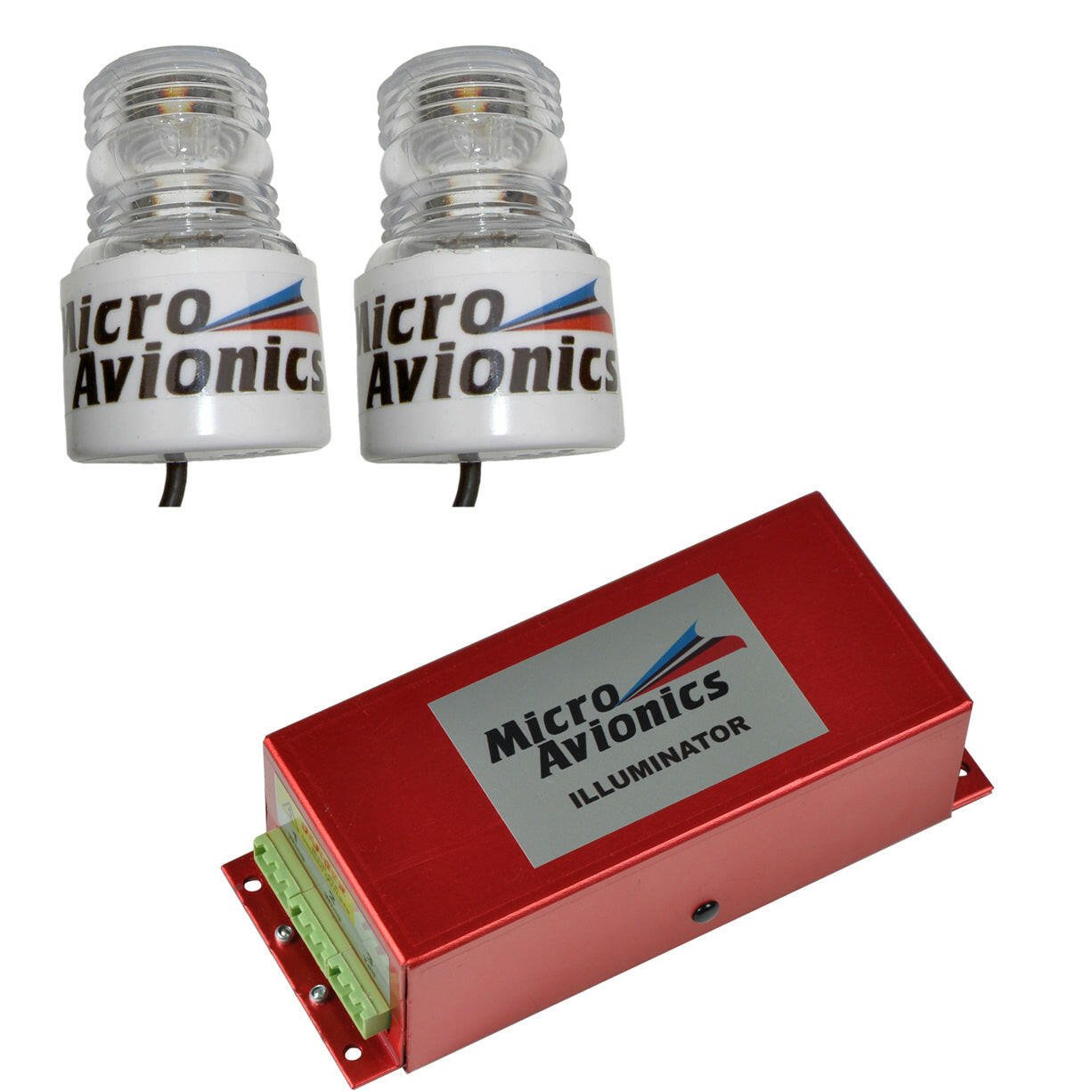 Twin Head High Power Strobe - for aviation communication - MicroAvionics