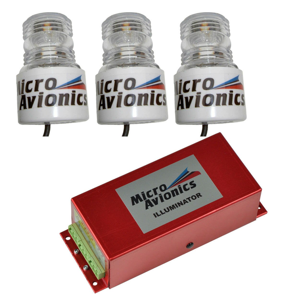 Triple Head High Power Strobe - for aviation communication - MicroAvionics