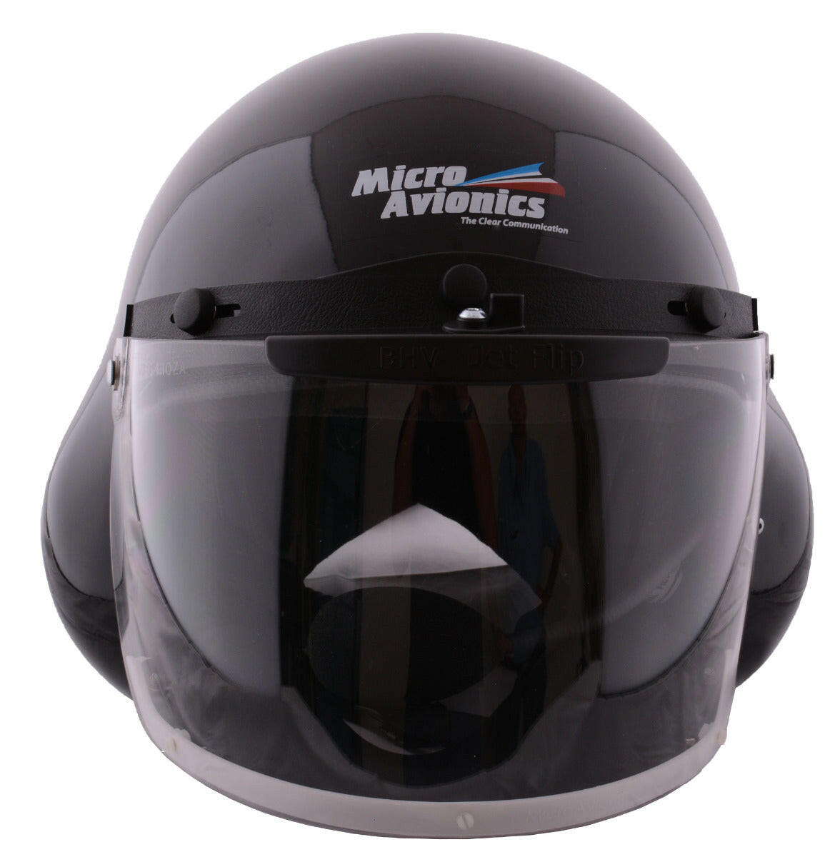 Integral helmet with internal PM - 100 headset - for aviation communication - MicroAvionics